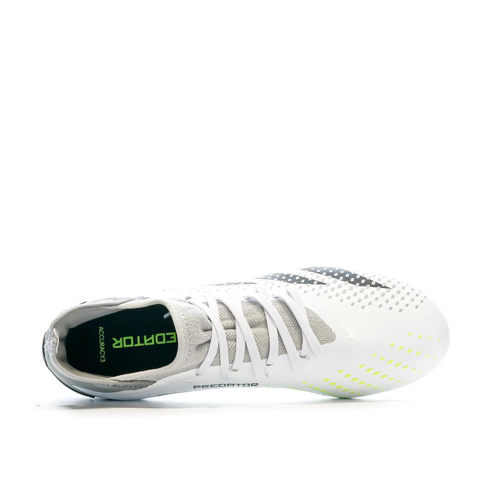 Chaussures de foot Blanc/Vert Homme Predator Accuracy.3 FG vue 4