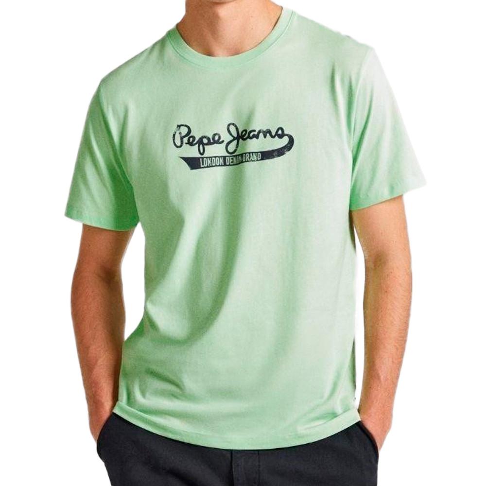 T-shirt Vert Homme Pepe jeans Claude pas cher