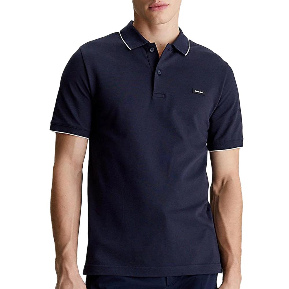 Polo Marine Homme Calvin Klein Jeans Pique Tippin pas cher