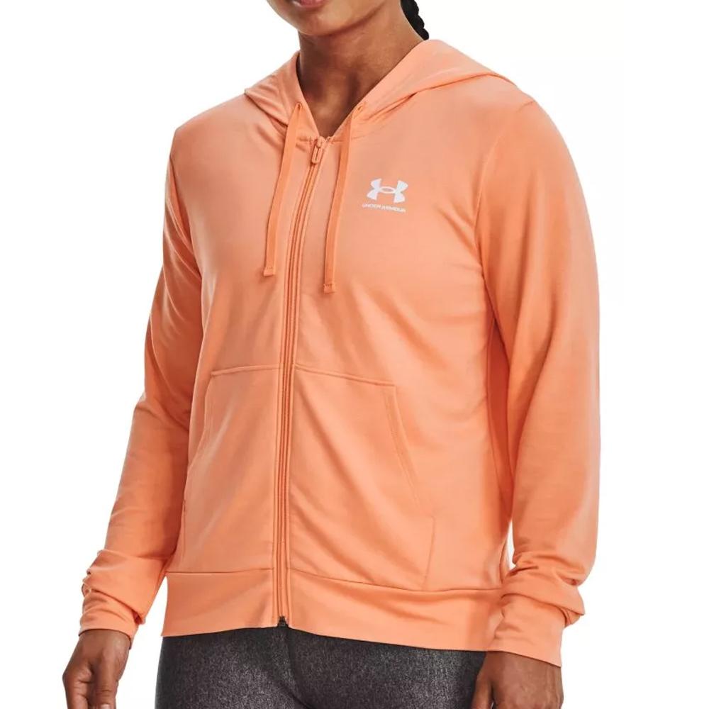 Sweat Zippée Orange Femme Under Armour Rival Terry pas cher