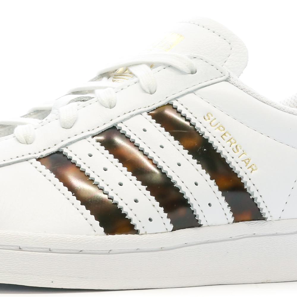 Baskets Blanche/Marron Femme Adidas Superstar vue 7