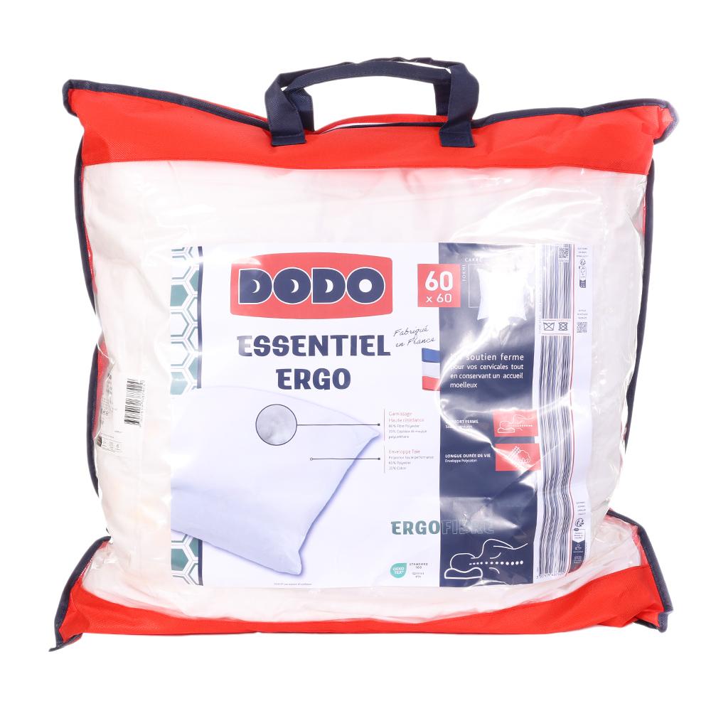 Oreiller Synthétique Essentiel Ergo Blanc Dodo 60x60 pas cher