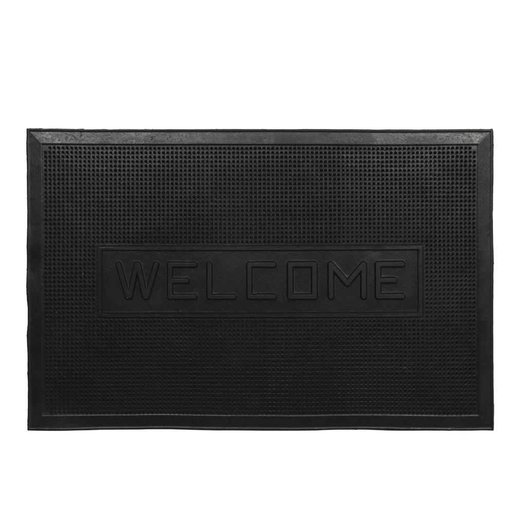 Tapis Extérieur Noir Luance 45x70cm Welcome Picot pas cher