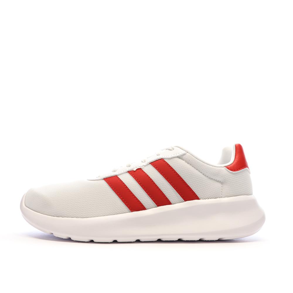 Baskets Blanches/Rouges Homme Adidas Lite Racer 3.0 pas cher