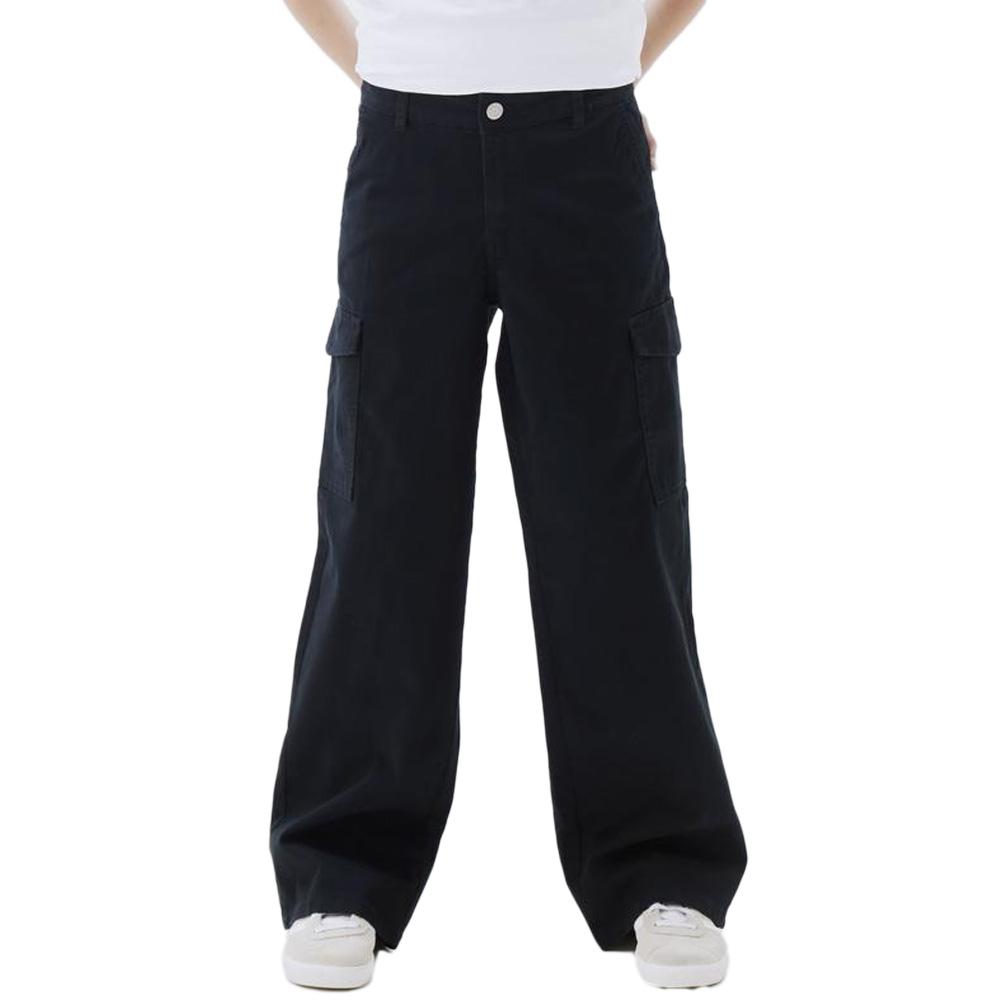 Pantalon en Toile Noir Fille Name it Wide Twill pas cher