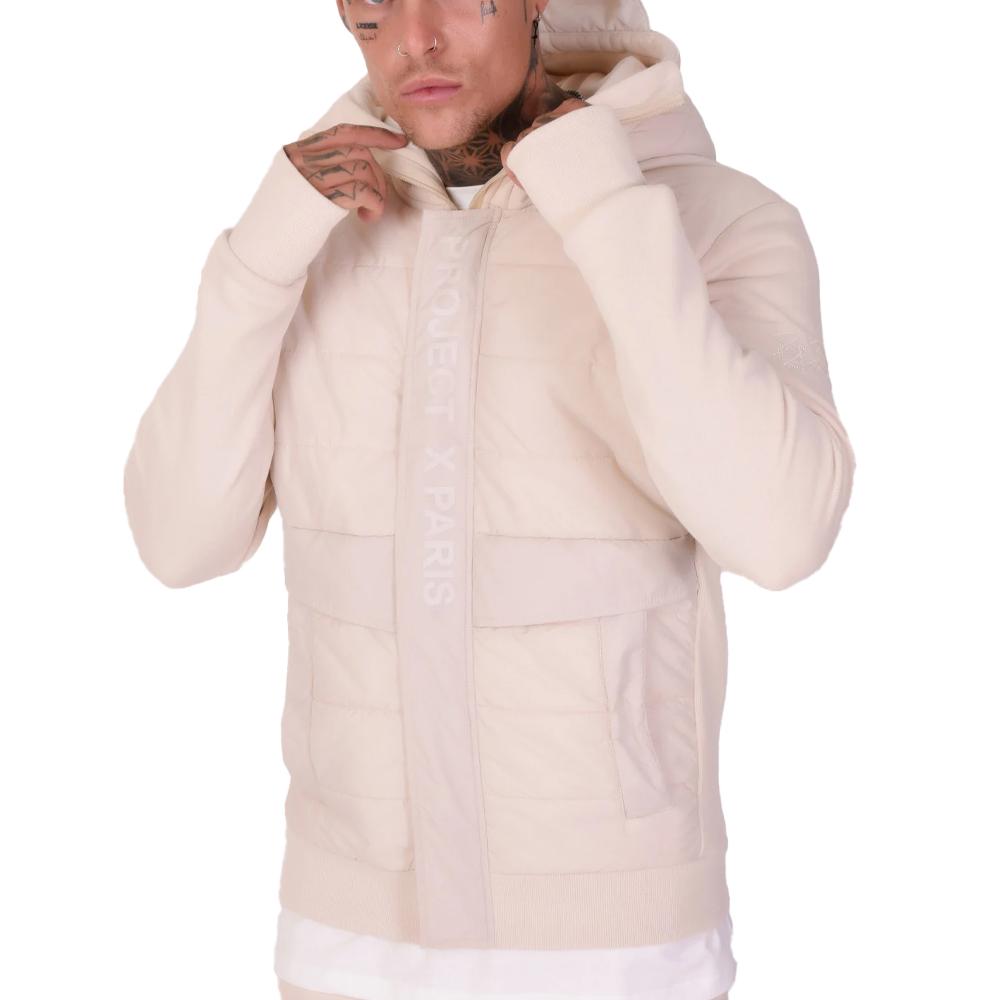 Veste Beige Homme Project X Paris Bi-matiÈre pas cher