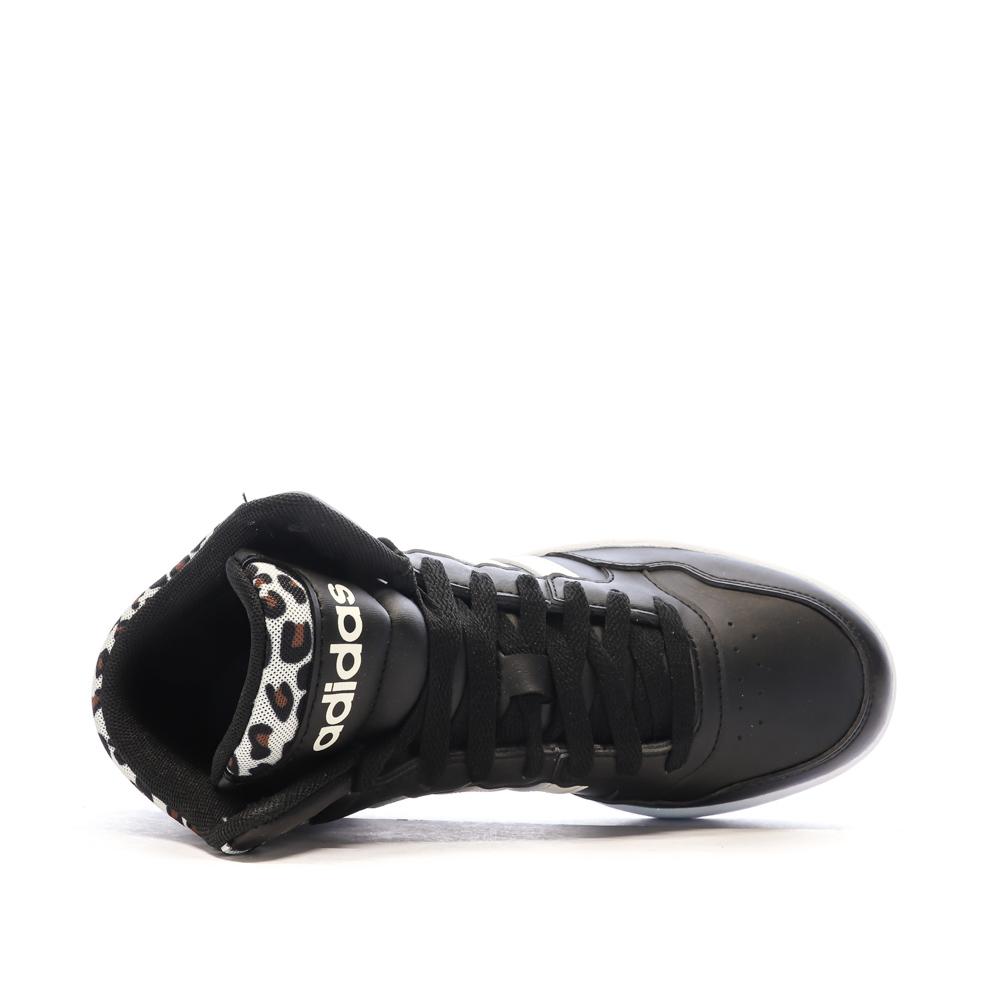 Baskets Noires Femme Adidas Hoops vue 4