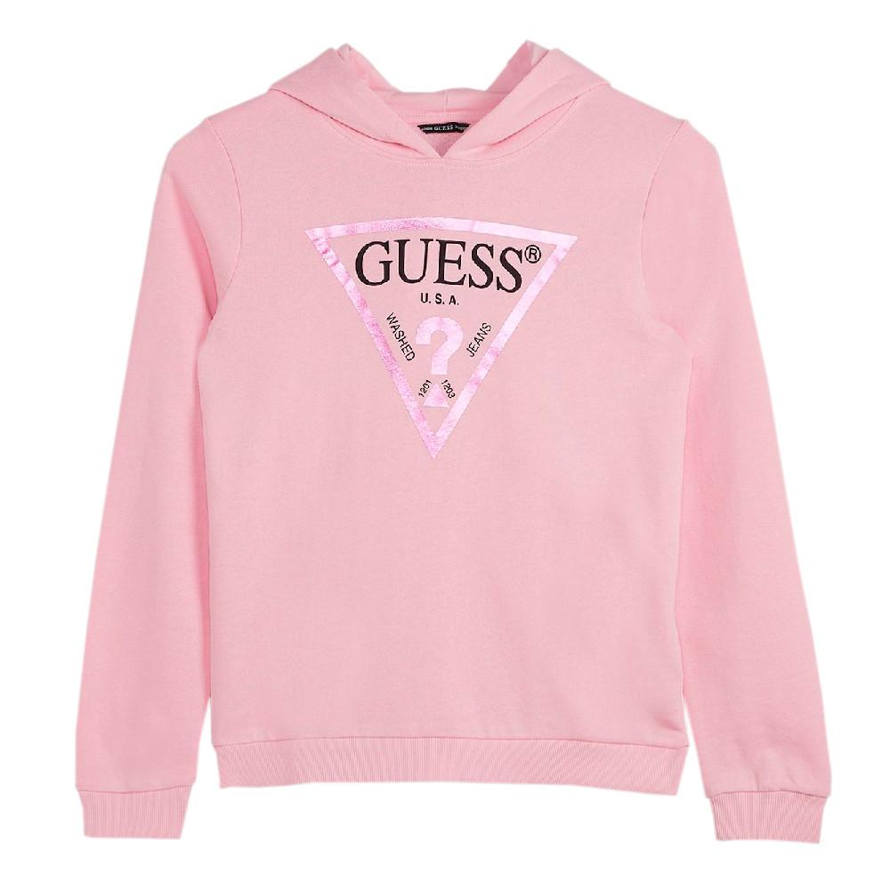 Sweat à capuche Rose Fille Guess pas cher
