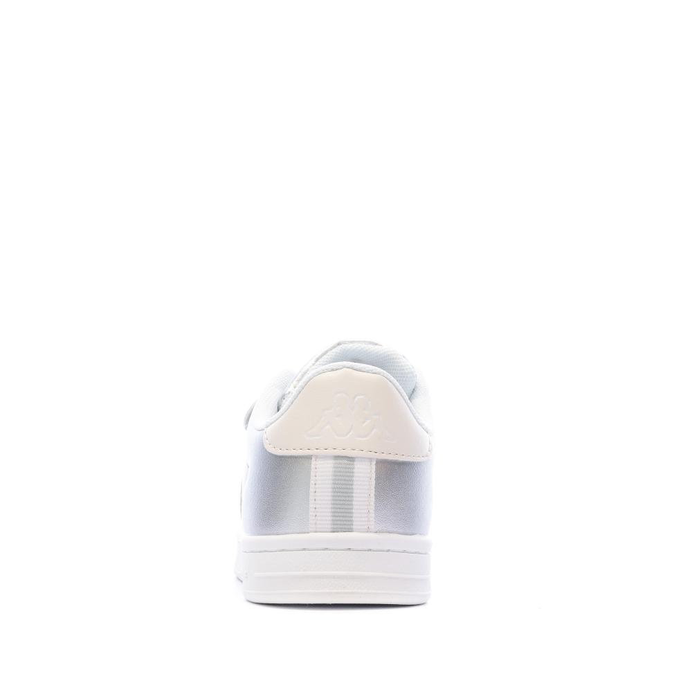 Baskets Blanche Argent/Blanc Fille Kappa Logo Alpha 2V vue 3