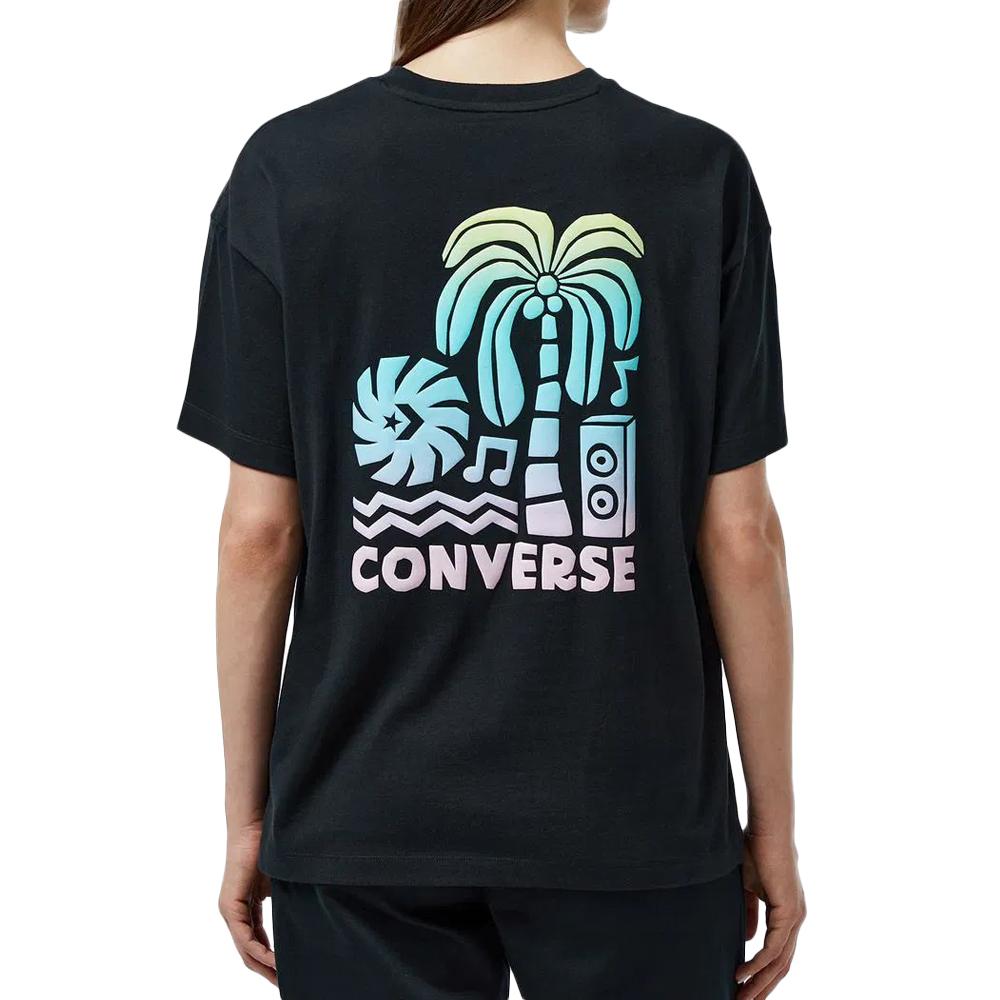 T-shirt Noir Femme Converse Festival vue 2
