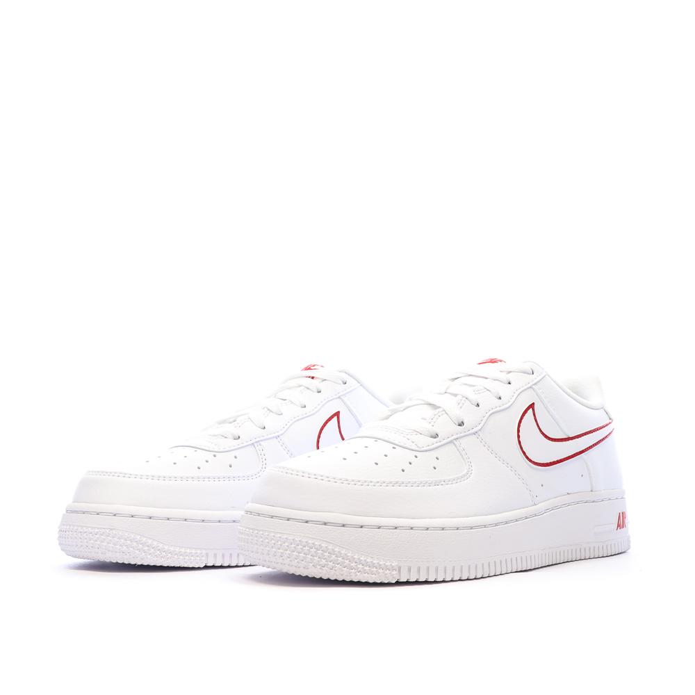 Baskets Blanche/Rouges Garçon Nike Air Force 1 vue 6