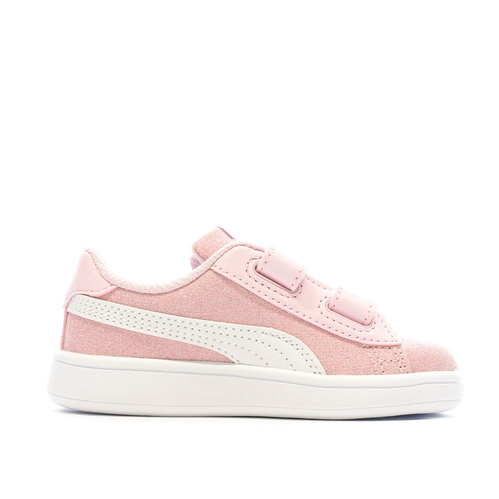 Baskets Roses à paillette Fille Puma Smash Glitz Glam vue 2