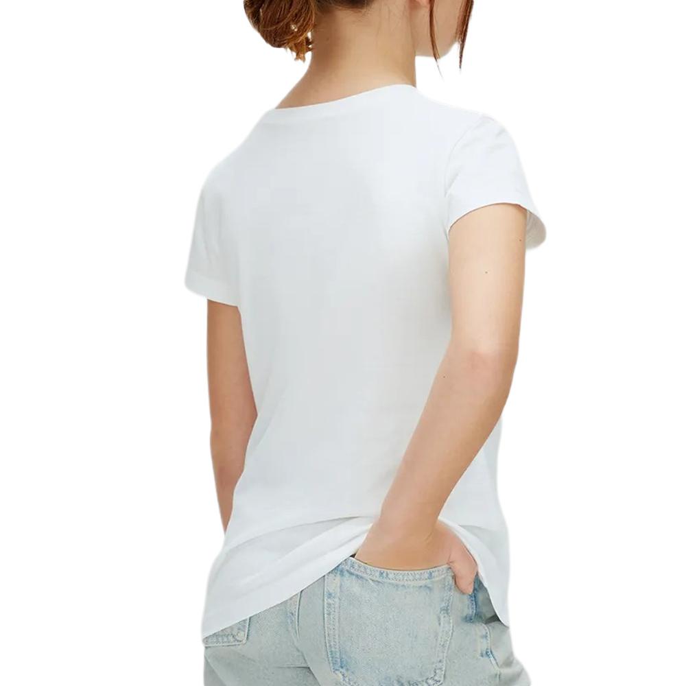 T-Shirt Blanc/Orange Fille Calvin Klein Jeans Script Logo vue 2