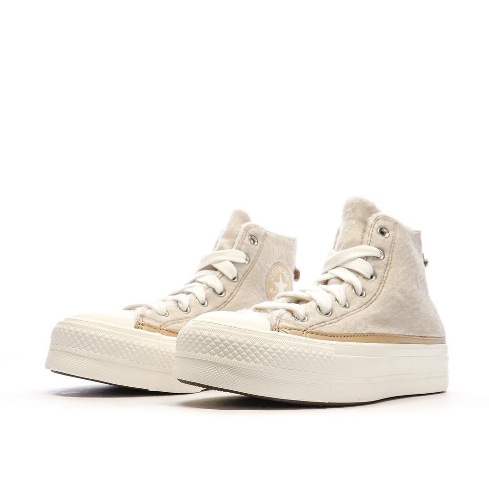 Baskets Beiges Femme Converse Chuck Taylor All Star Lift vue 6