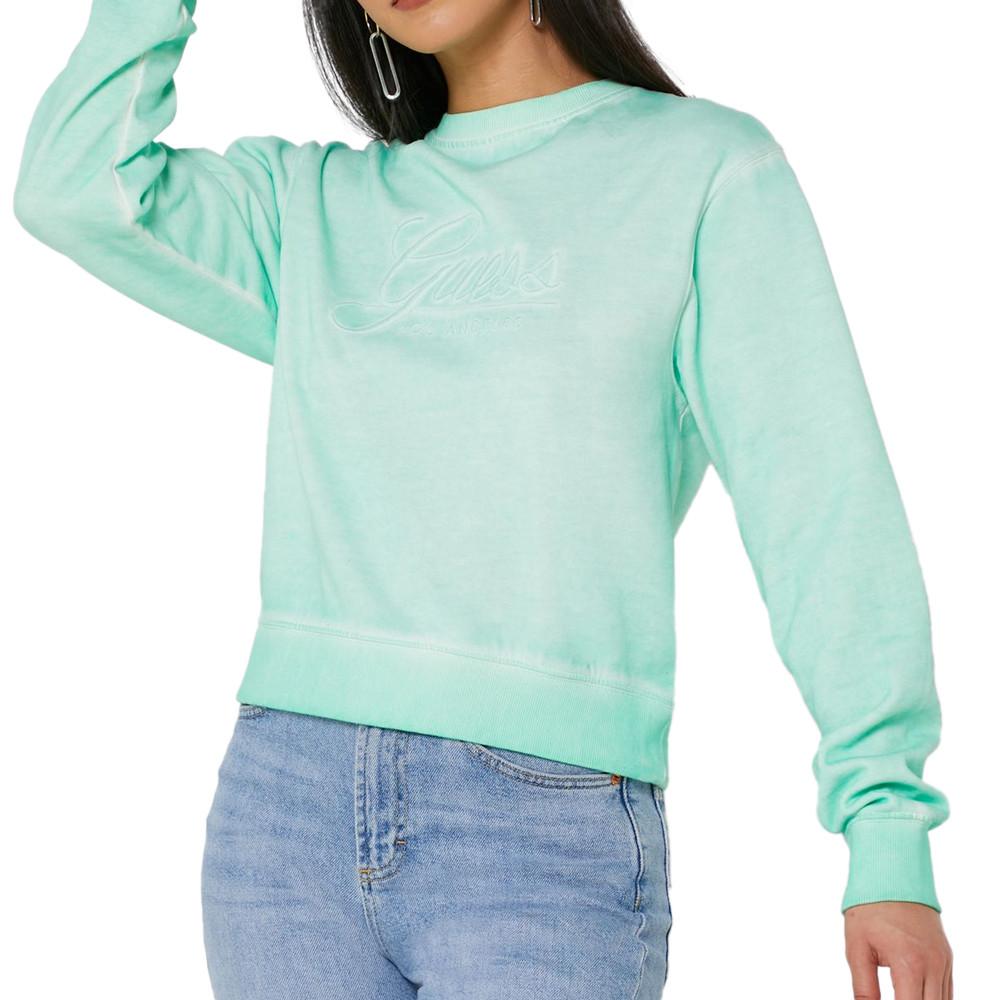 Sweat Vert Femme Guess Valerya pas cher