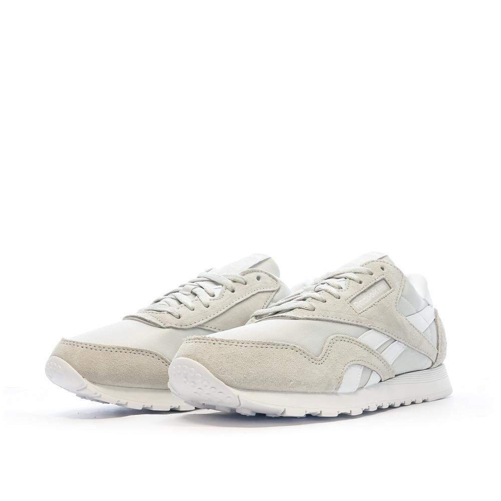 Baskets Blanches/Grises Femme Reebok Cl Nylon 100033441 vue 6