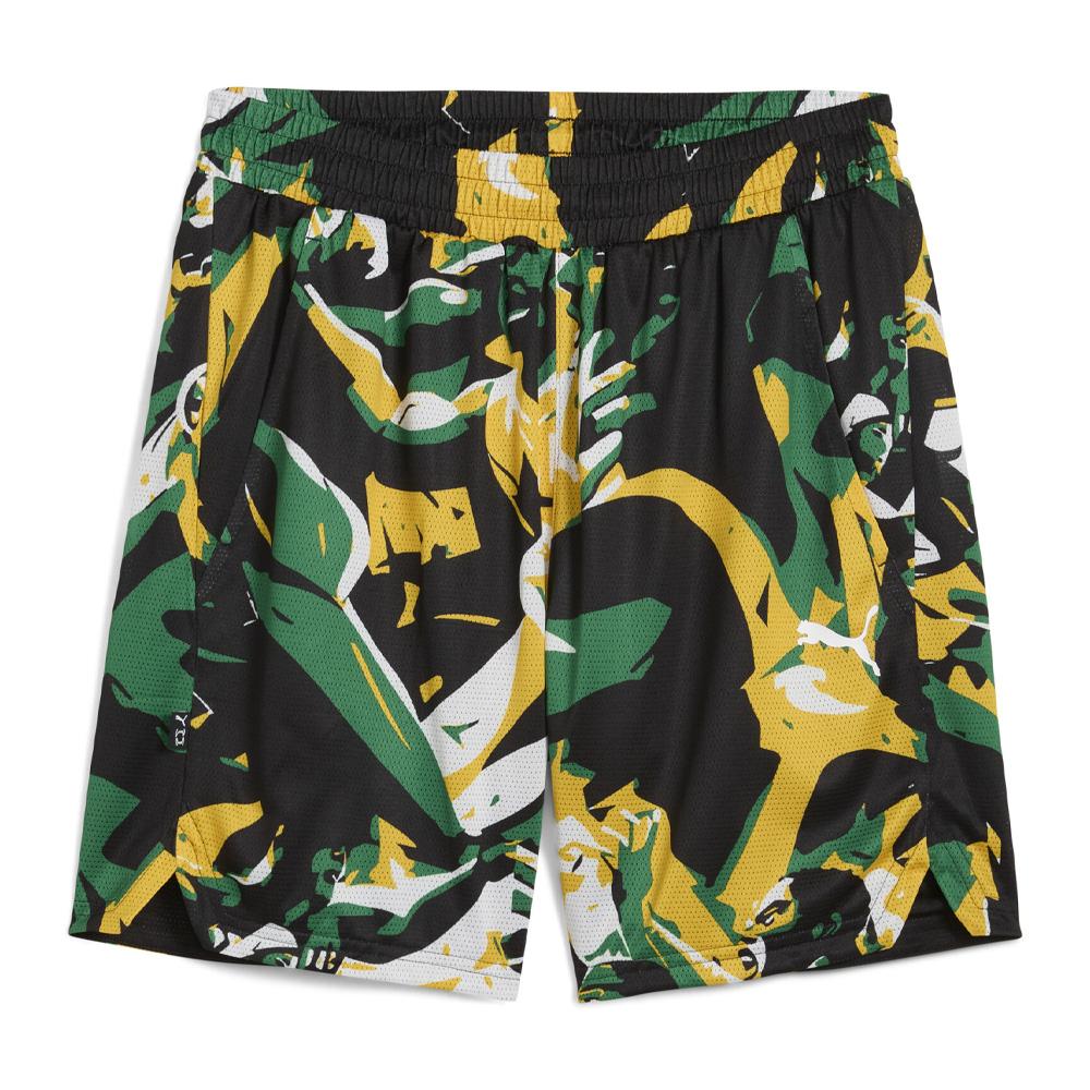 Short de Basketball Vert Homme Puma Rival Rage Aop pas cher