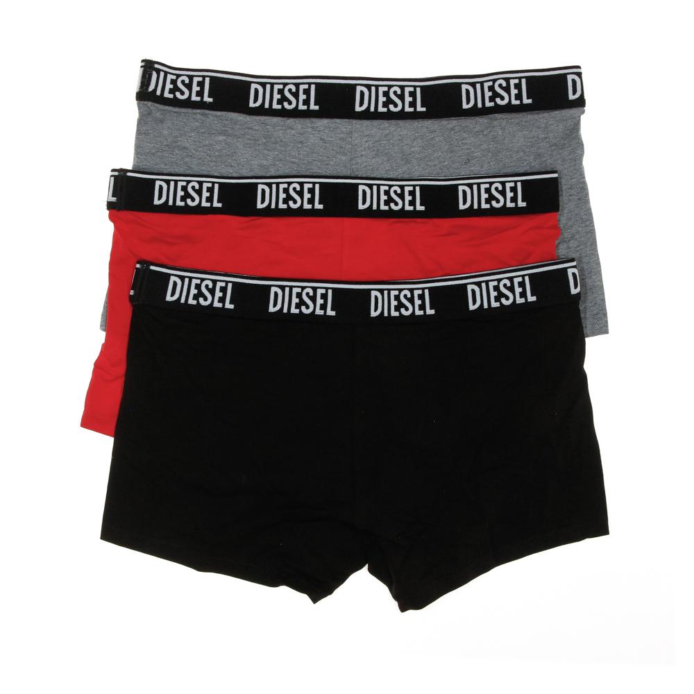 x3 Boxers Noir/Gris/Rouge Homme Diesel Shawnthreepack vue 2