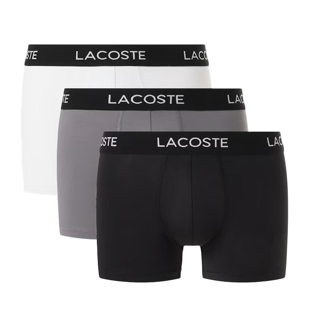 X3 Boxers Gris/Noir Homme Lacoste Microfibre pas cher