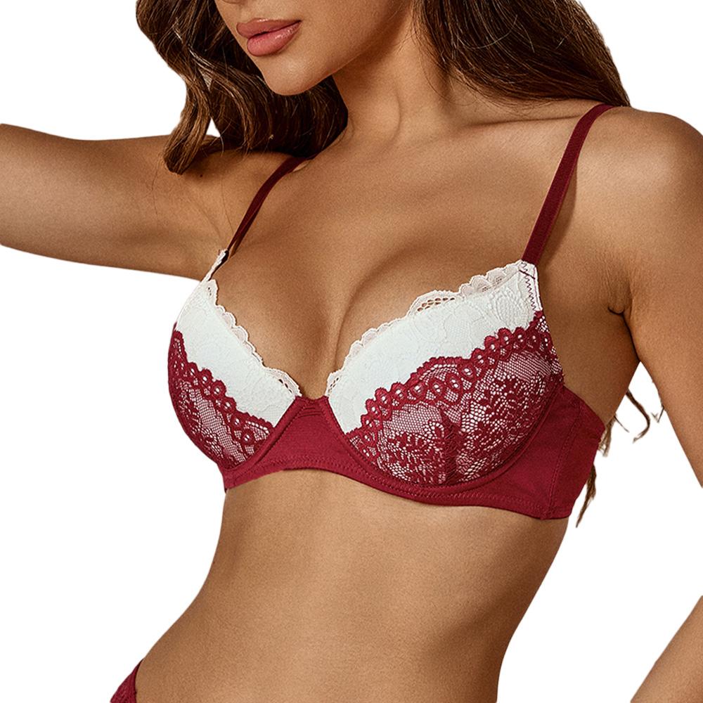 Soutien gorge Blanc/Rouge Femme Les Petites Bombes Lola pas cher