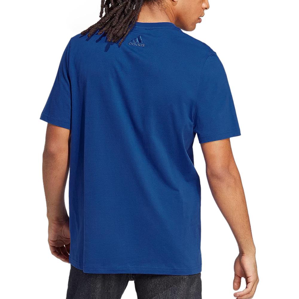 T-shirt Bleu Homme Adidas Bl vue 2