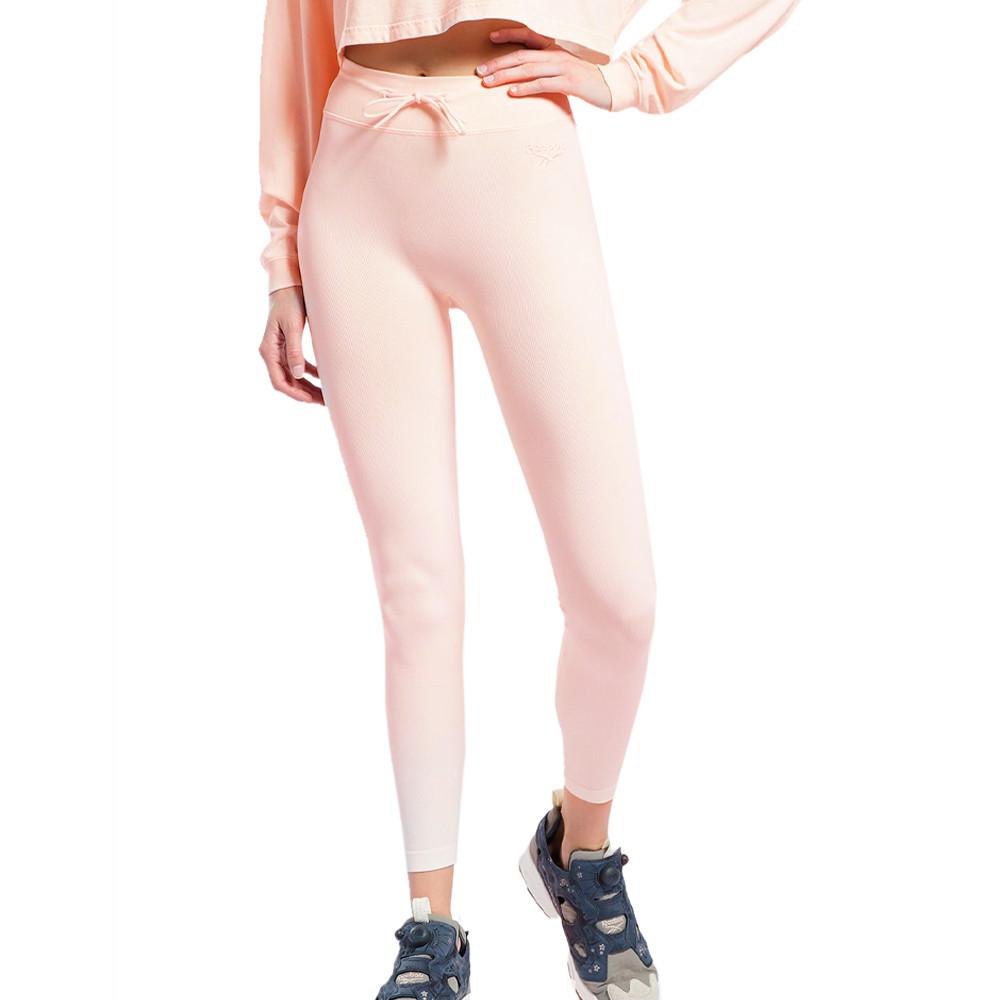 Legging Rose Femme Reebok Cl Wde Rib pas cher