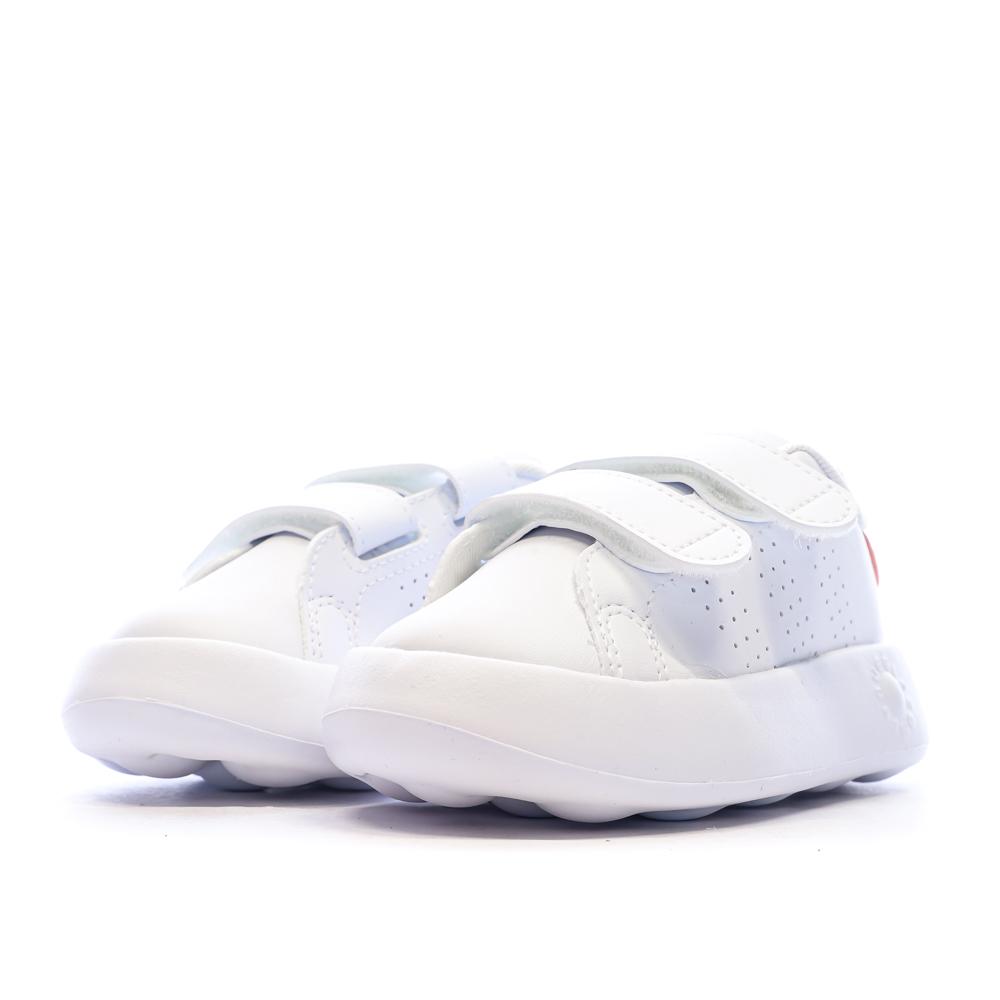 Baskets Blanches/Rose Fille bébé Adidas Advantage vue 6