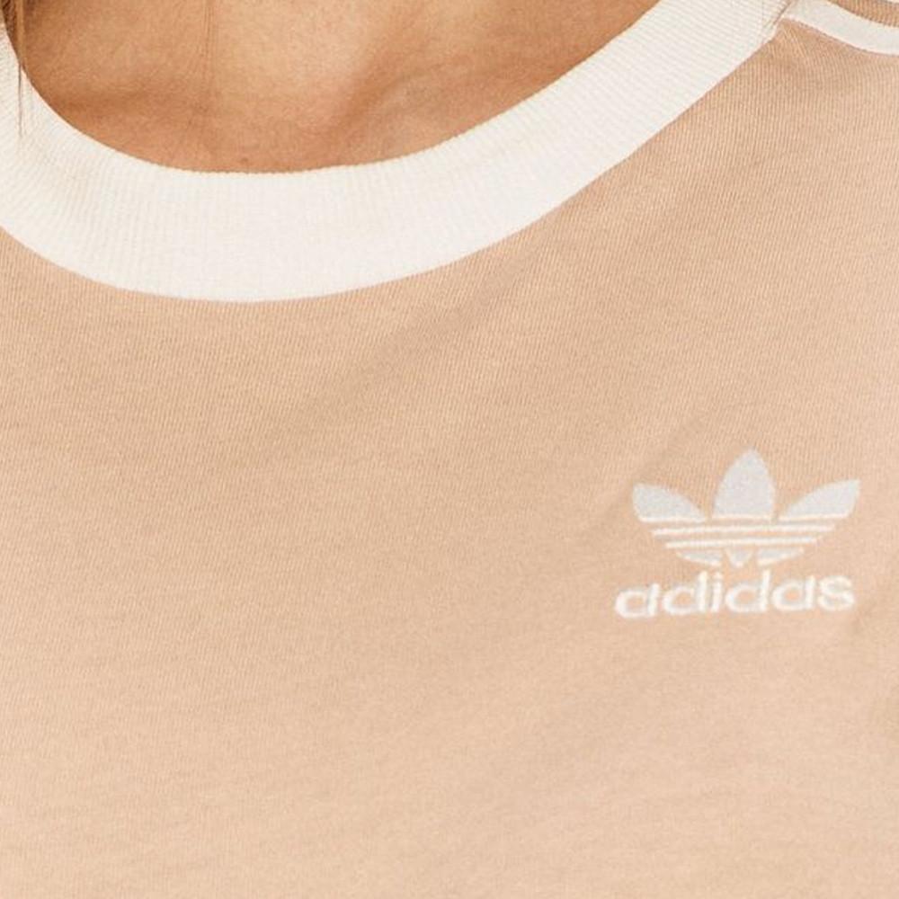 T-shirt Beige Femme Adidas Stripes vue 3