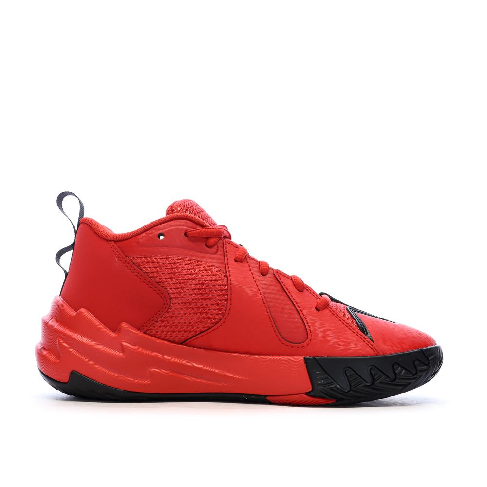 Chaussures de Basketball Rouge/Jaune Mixte Puma Scoot Zeros Retro vue 2