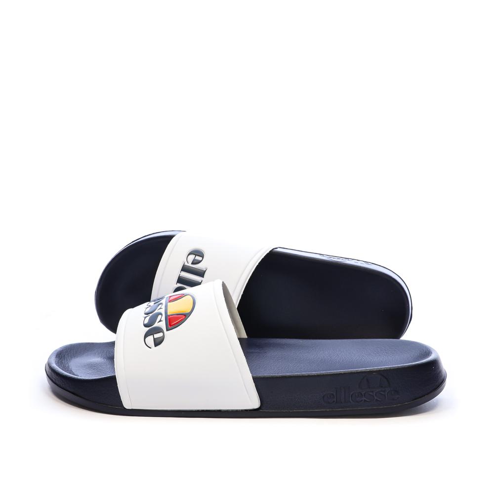 Claquettes Blanc/Marine Homme Ellesse Duke pas cher