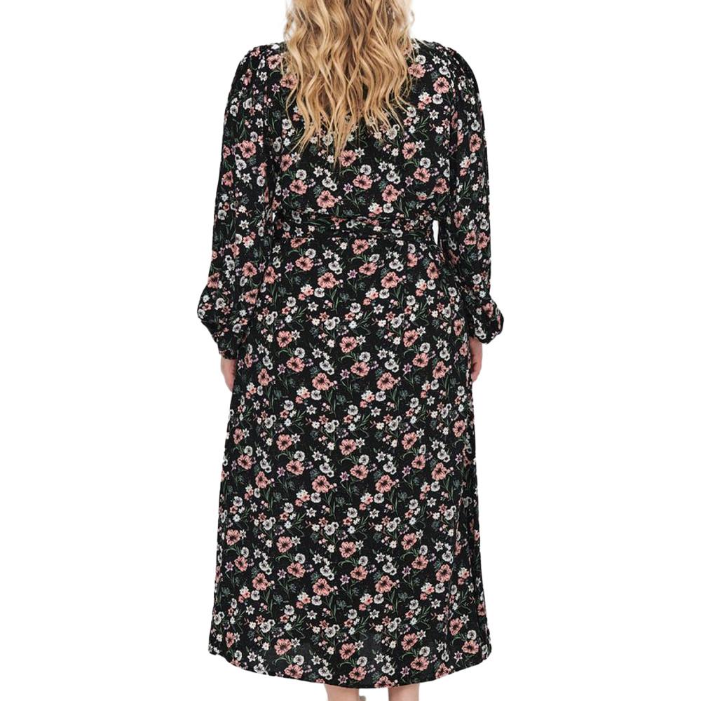 Robe Noir à fleurs Femme Only Carmakoma Zelma vue 2