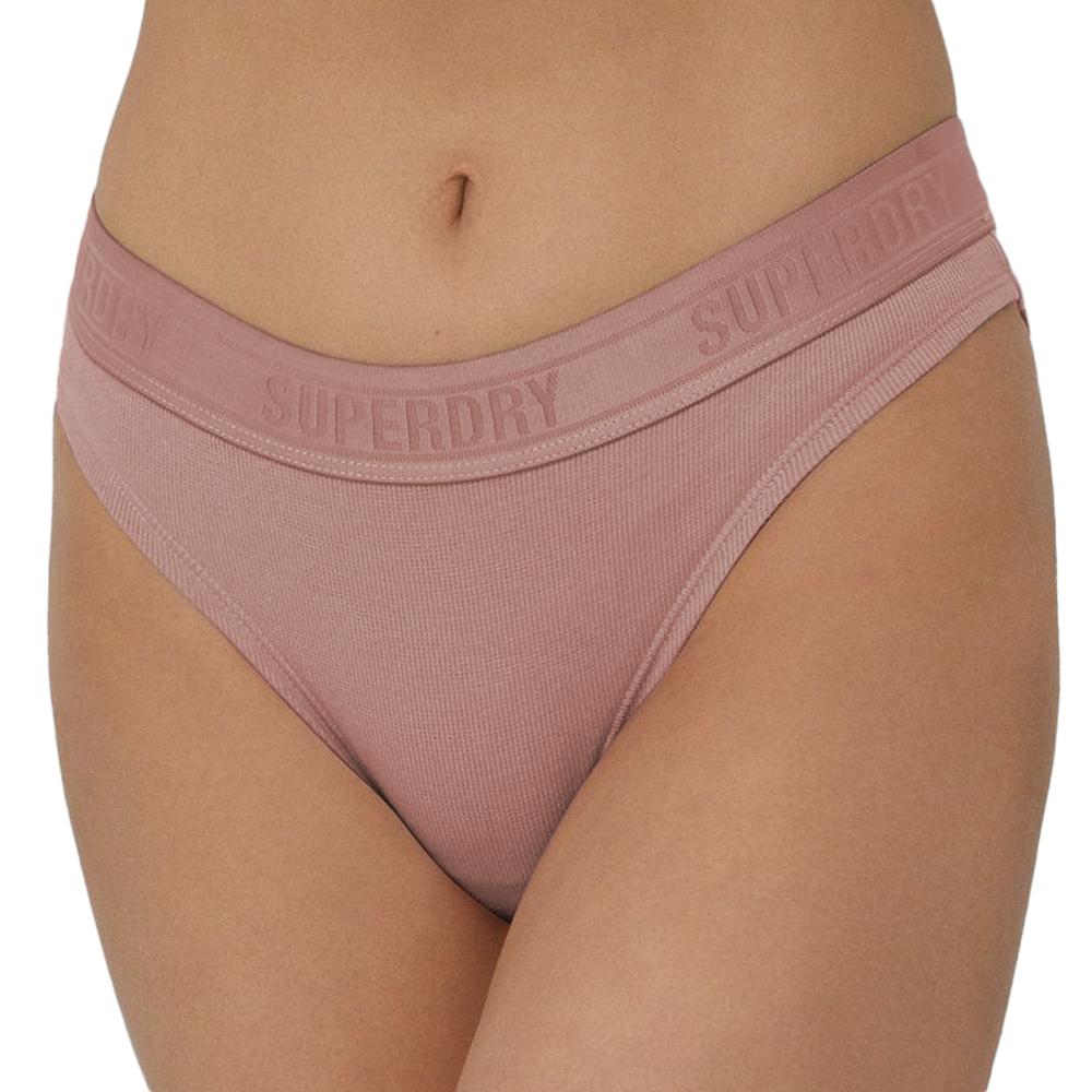 Culotte Rose Femme Superdry Ribbed pas cher