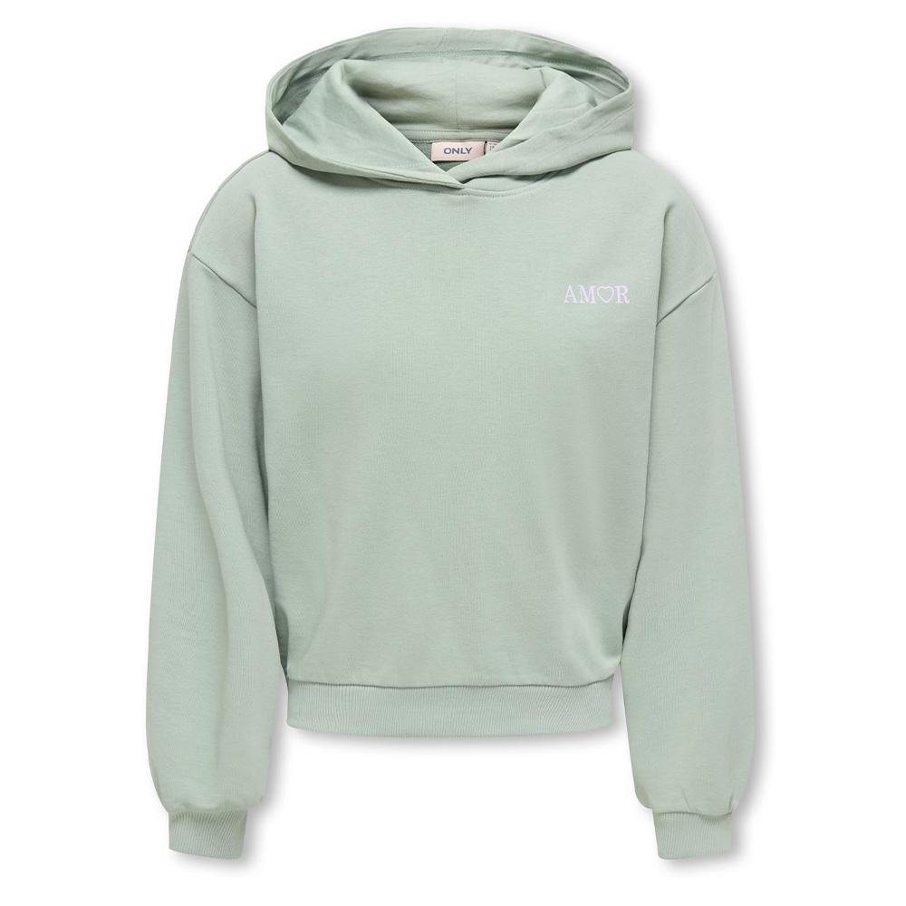 Sweat à Capuche Vert Fille Kids ONLY Amor Life pas cher
