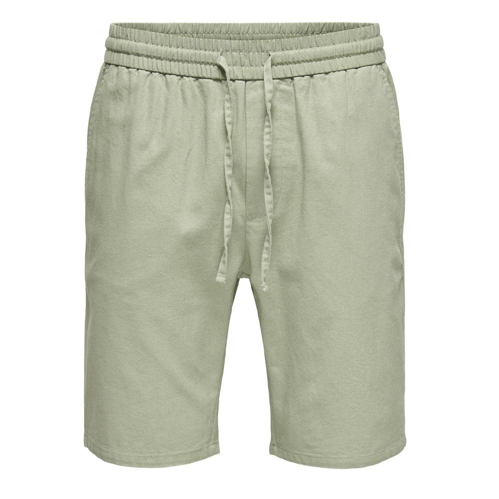 Short Vert Homme ONLY & SONS Cot Lin pas cher