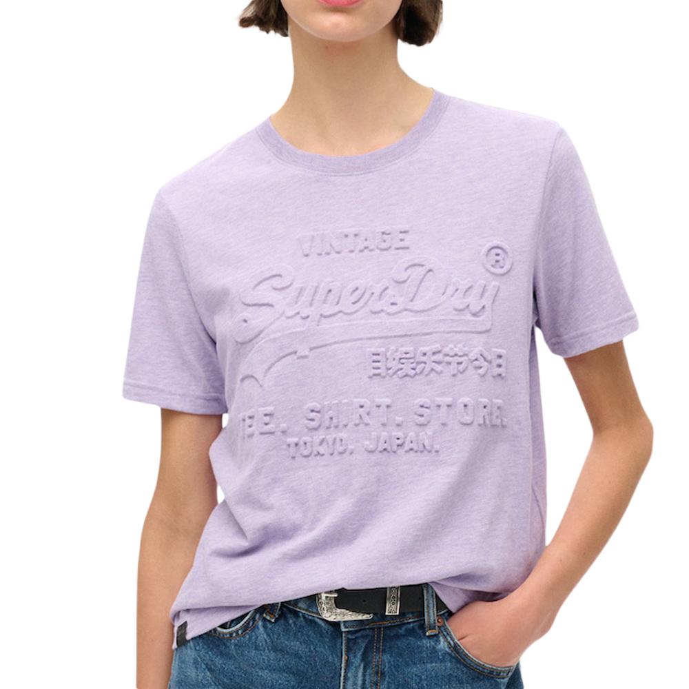 Superdry Embossed Vl Women’s Mauve T-shirt affordable