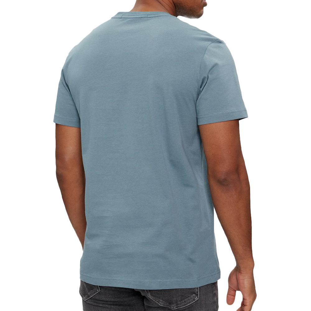 T-shirt Bleu Clair Homme Calvin Klein Jeans Embro Badge vue 2