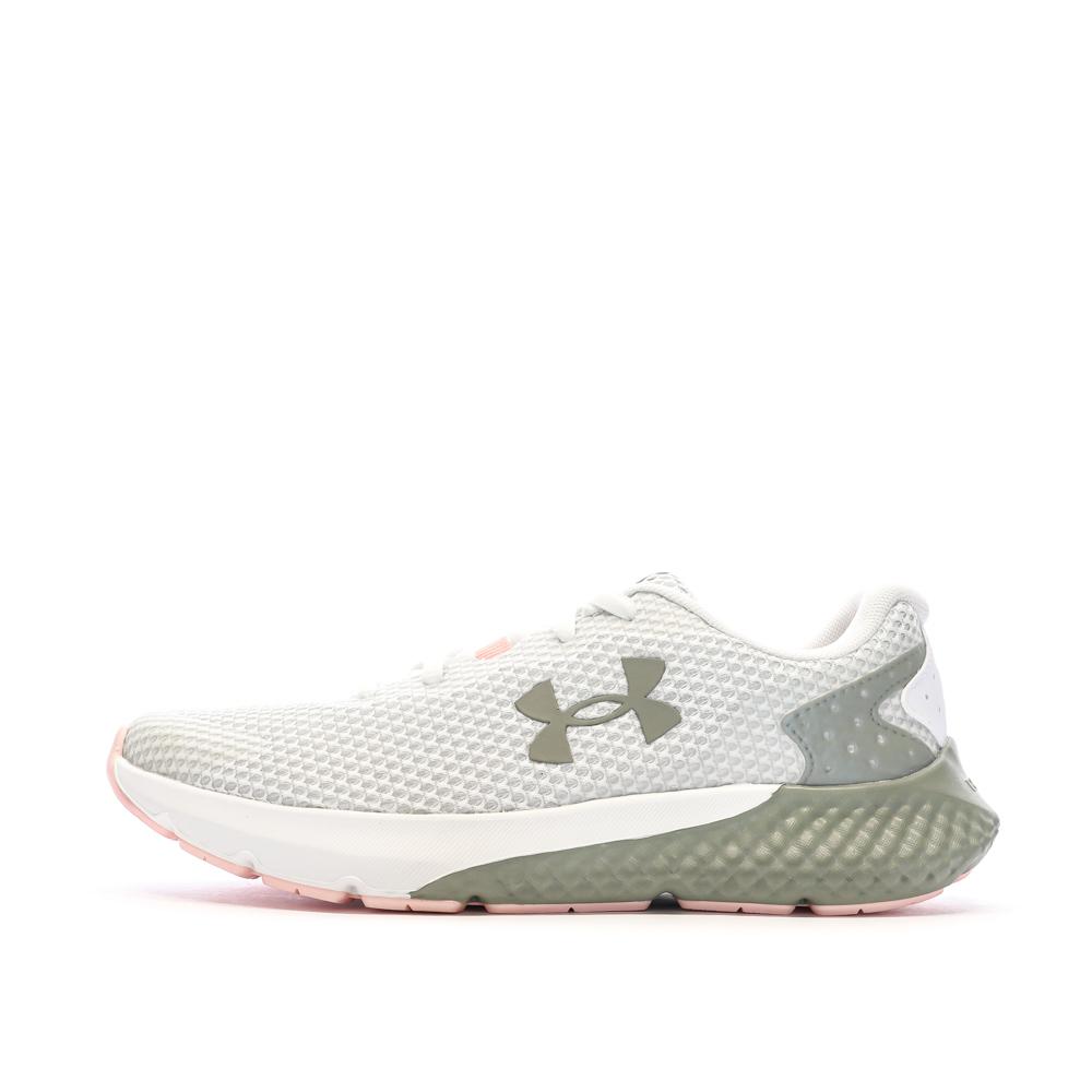 Chaussures de Running Blanc/Gris/Rose Femme Under Armour Charged Rogue 3 pas cher