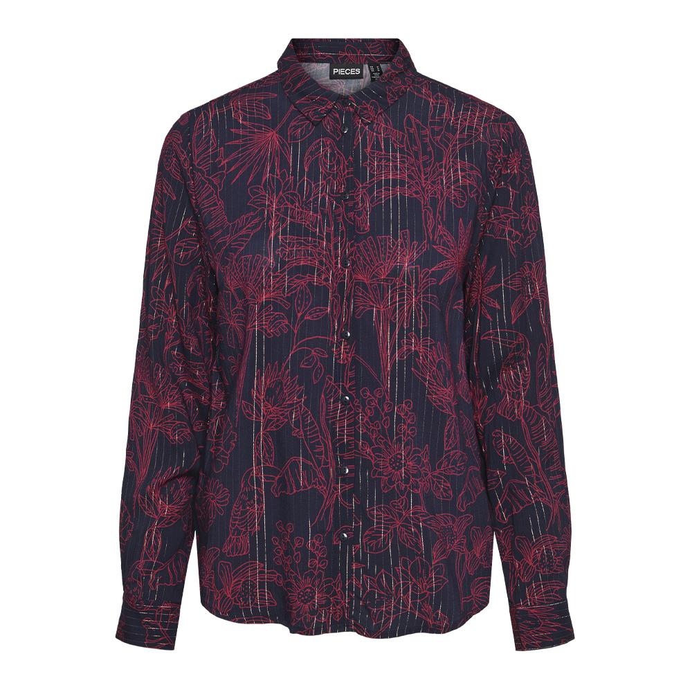 Chemise Marine/Rose Femme Pieces Nirinda pas cher