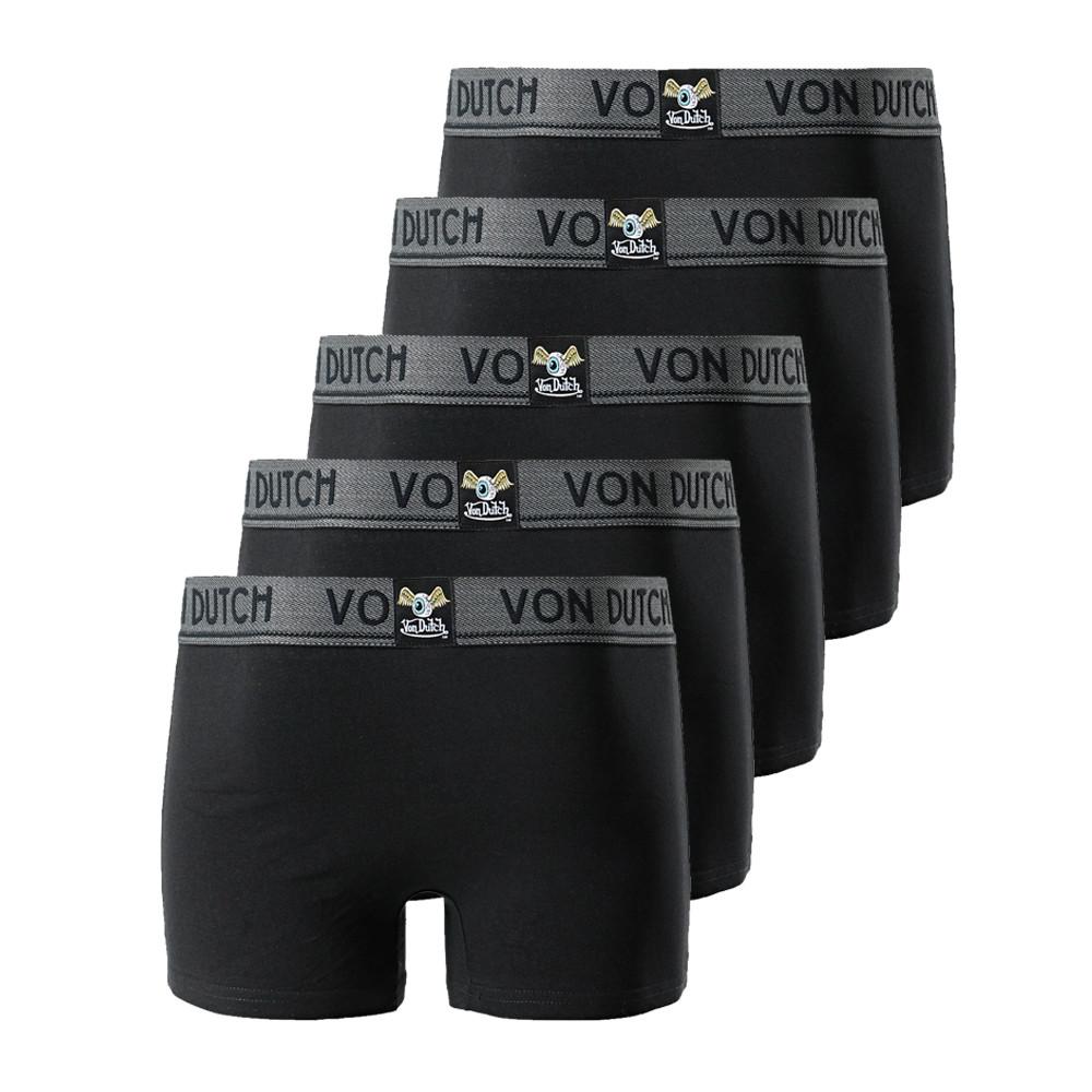 Pack 5 boxers noir homme Von Dutch original vue 2