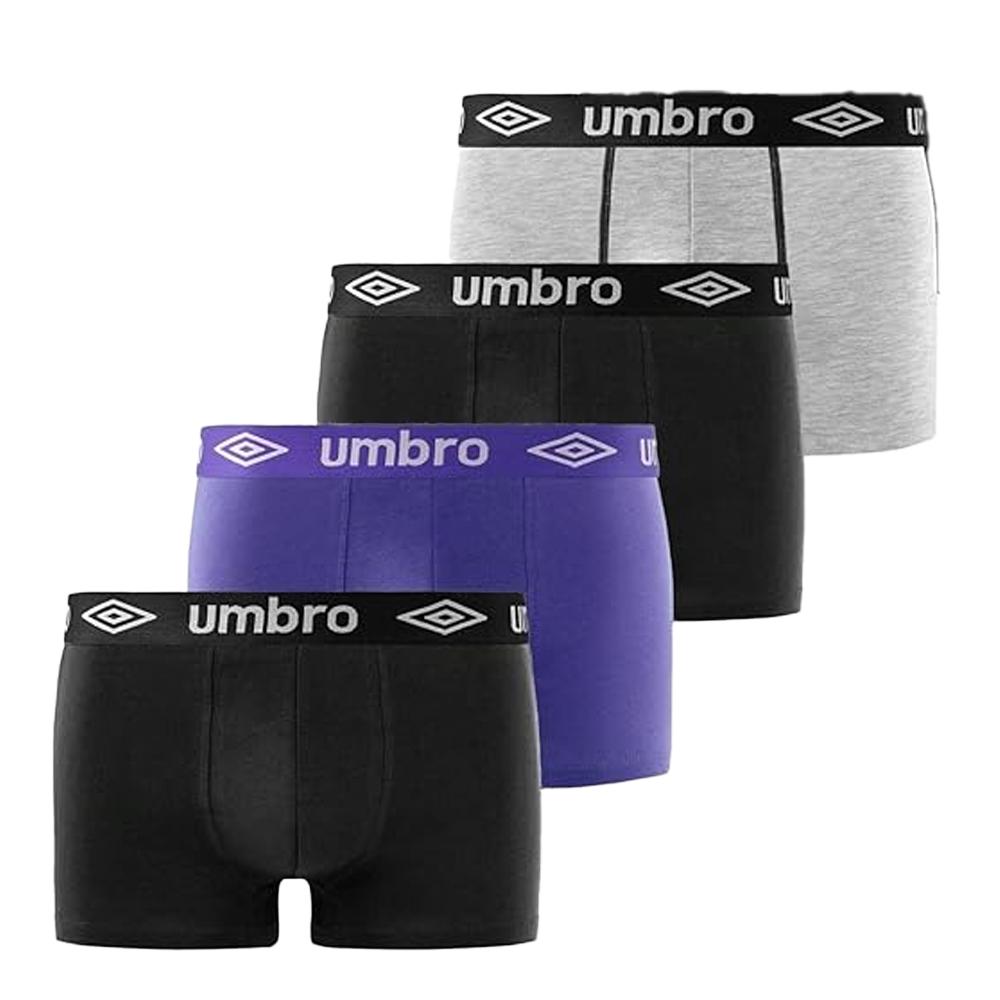 x4 Boxers Noir/Violet Homme Umbro CLASS2B2 pas cher