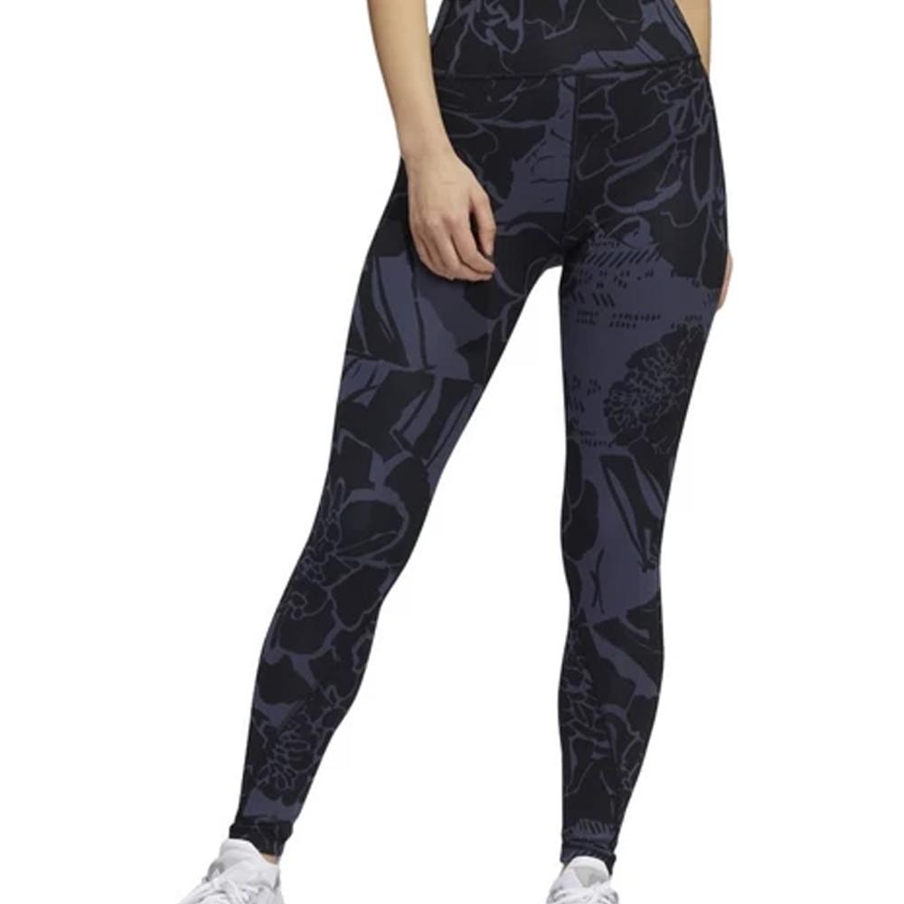 Legging Gris/Noir Femme Adidas Flower HD4458 pas cher