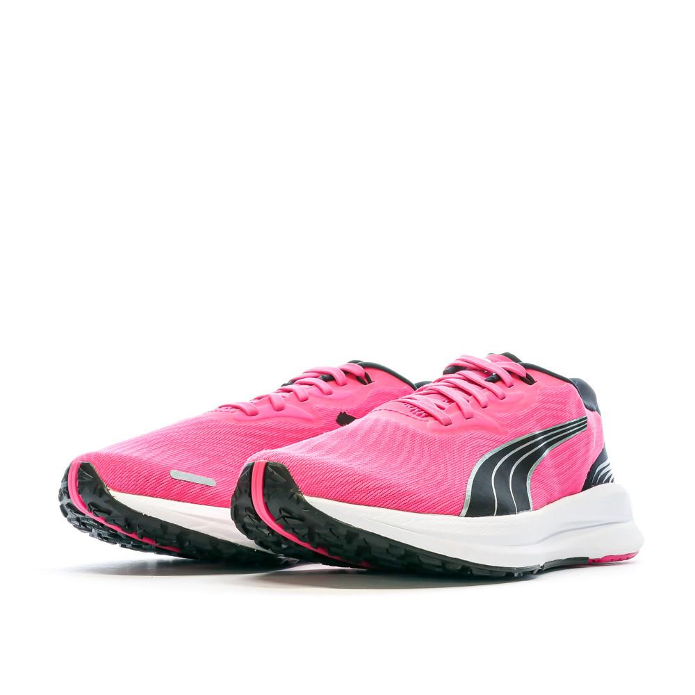 Chaussures de Running Rose/Noire Femme Puma Electrify Nitro vue 6