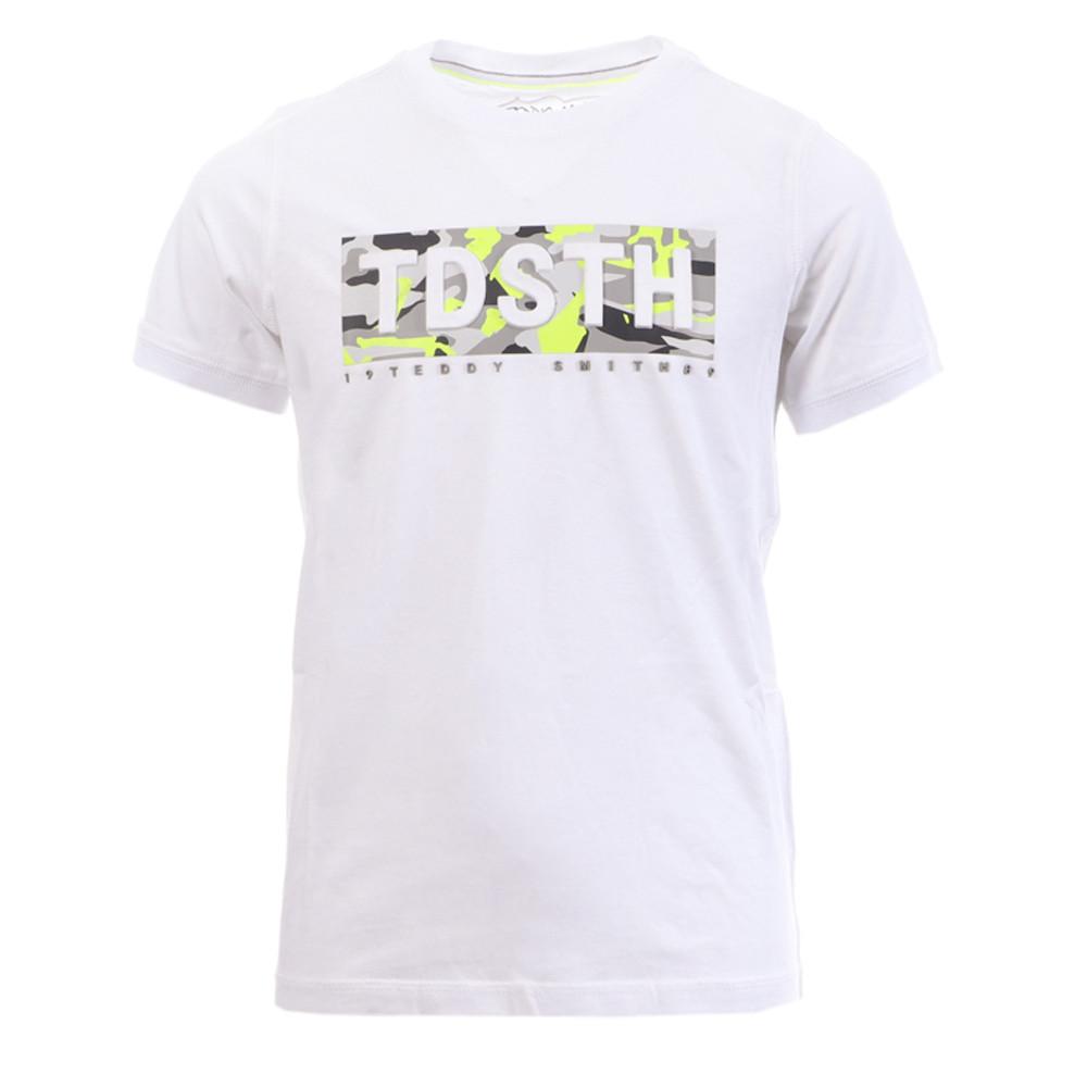 T-shirt Blanc Garçon Teddy Smith Evan pas cher