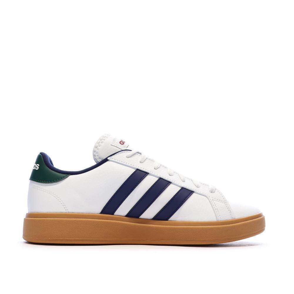Baskets Blanches/Marines Homme Adidas Grand Court Base 2.0 vue 2