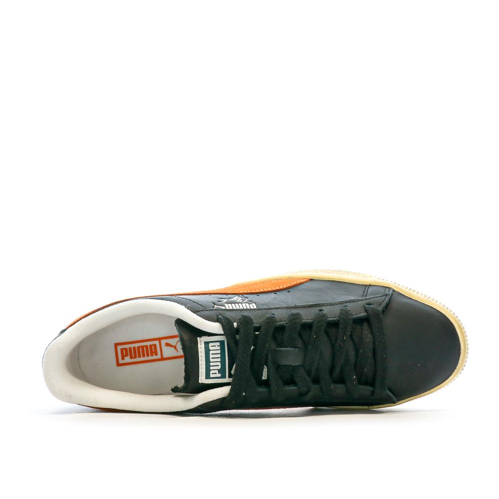 Baskets Noir/Orange Homme Puma Clyde Vintag vue 4