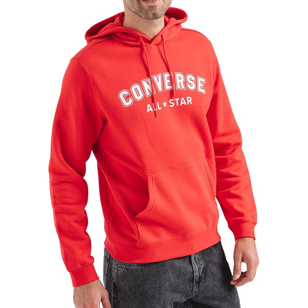 Sweat à Capuche Rouge Homme Converse All Star Single Screen pas cher