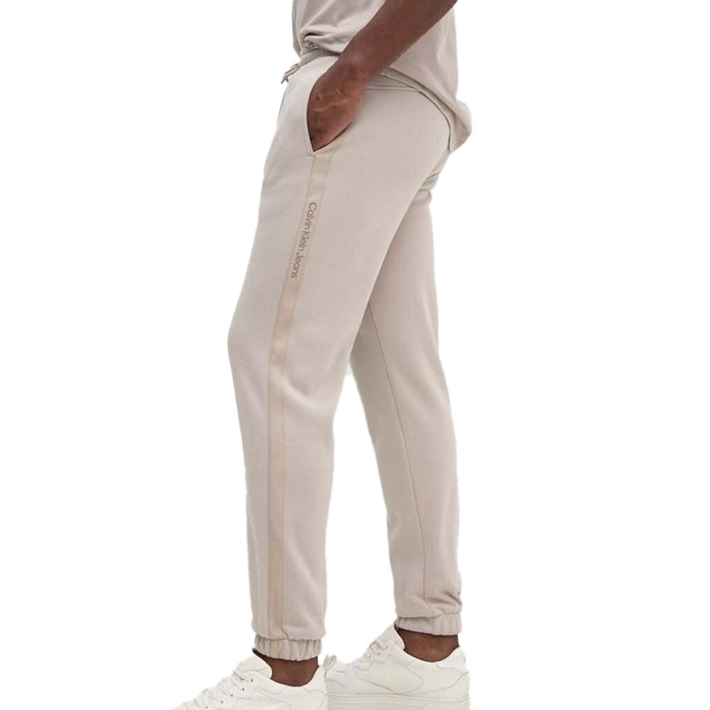 Jogging Beige Femme Calvin Klein Jeans Logo Tape vue 2