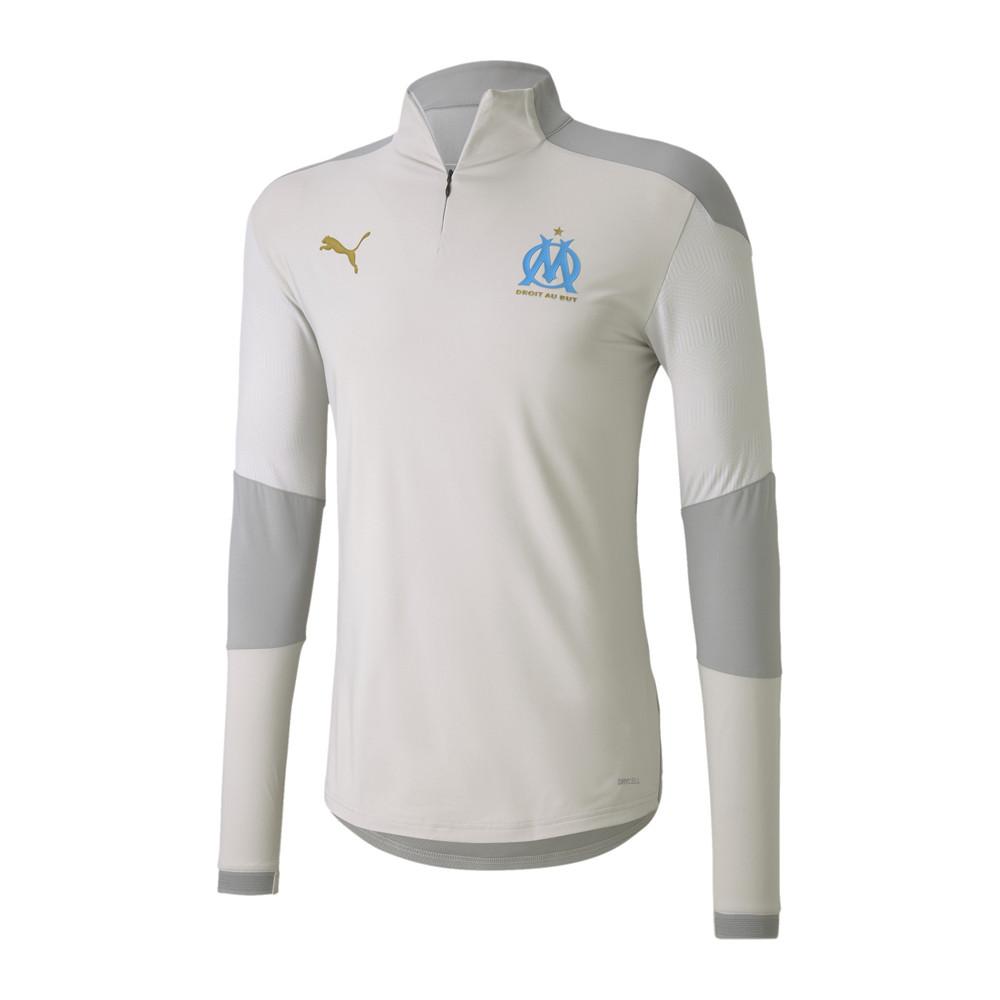 OM Sweat Training Top 1/4 zip gris homme Puma 2020/21 pas cher