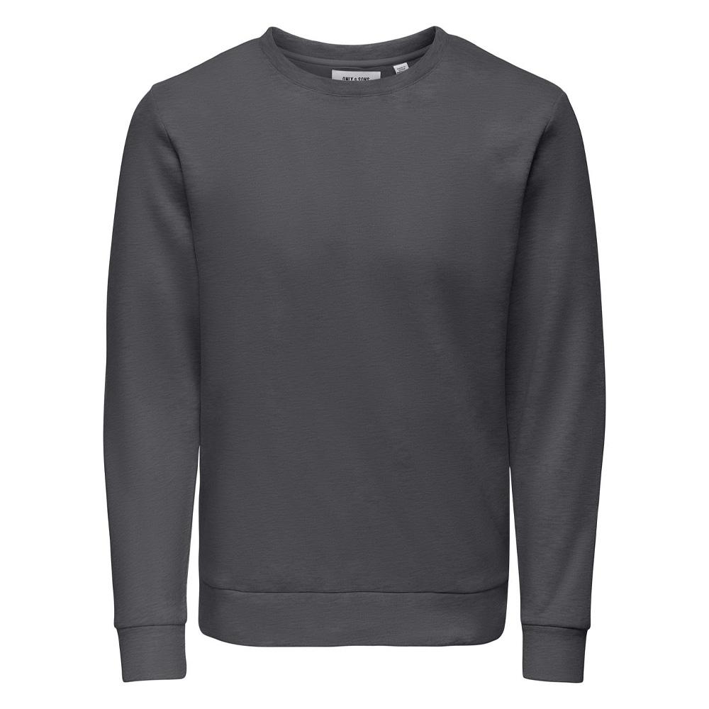 Sweat Gris Foncé Homme Only & Sons Chase pas cher