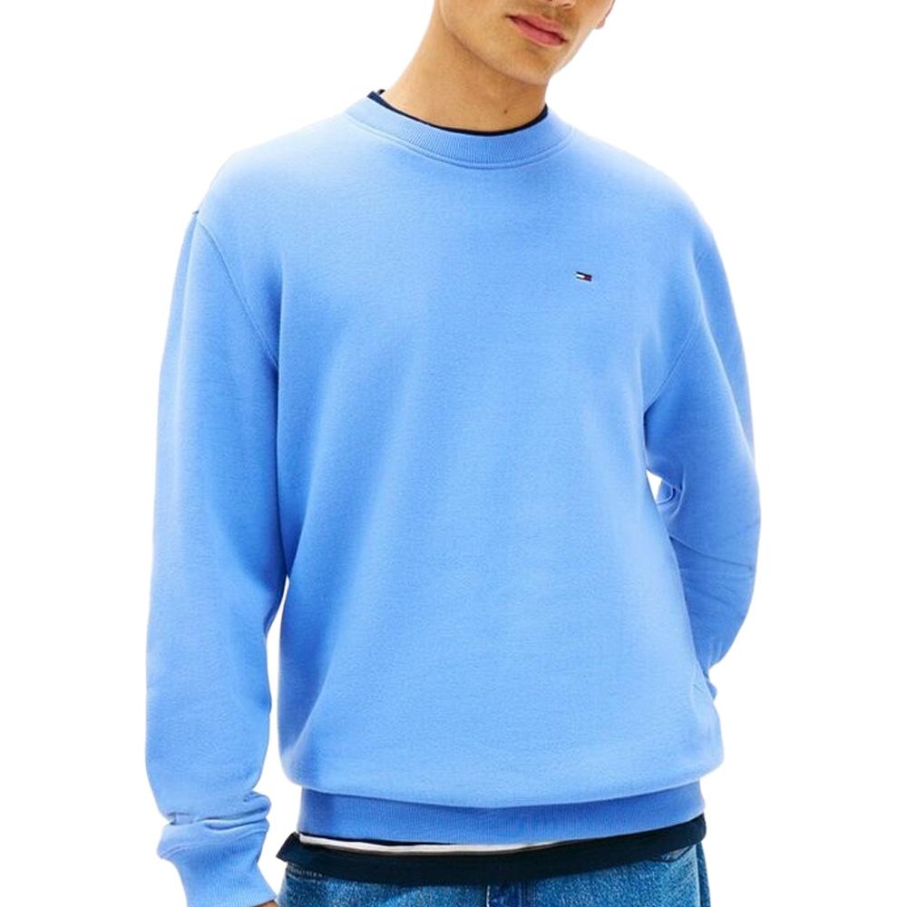 Sweat Bleu Homme Tommy Hilfiger Reg Flag Crews pas cher